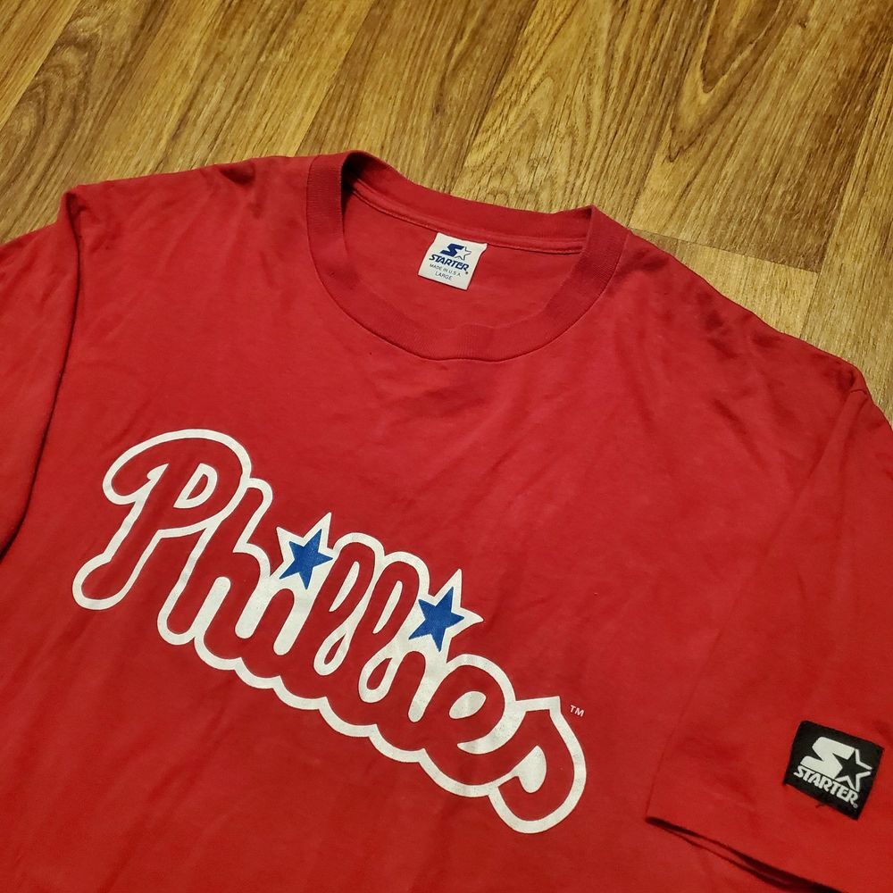Vintage 90s Starter Darren Daulton‎ Shirt Philadelphia Phillies Red Large 1994